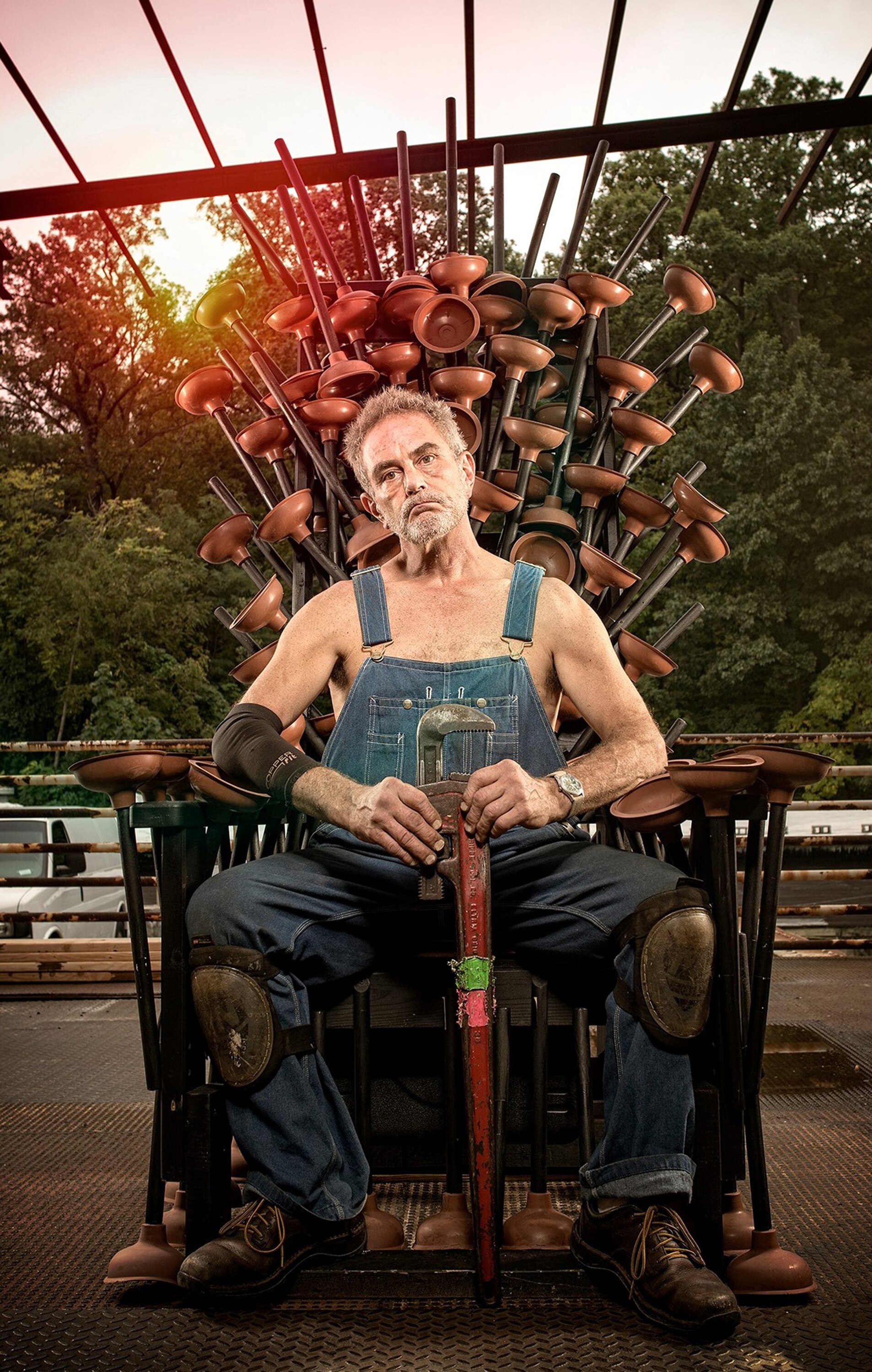  Chris Jensen in his North Howard Street backyard.