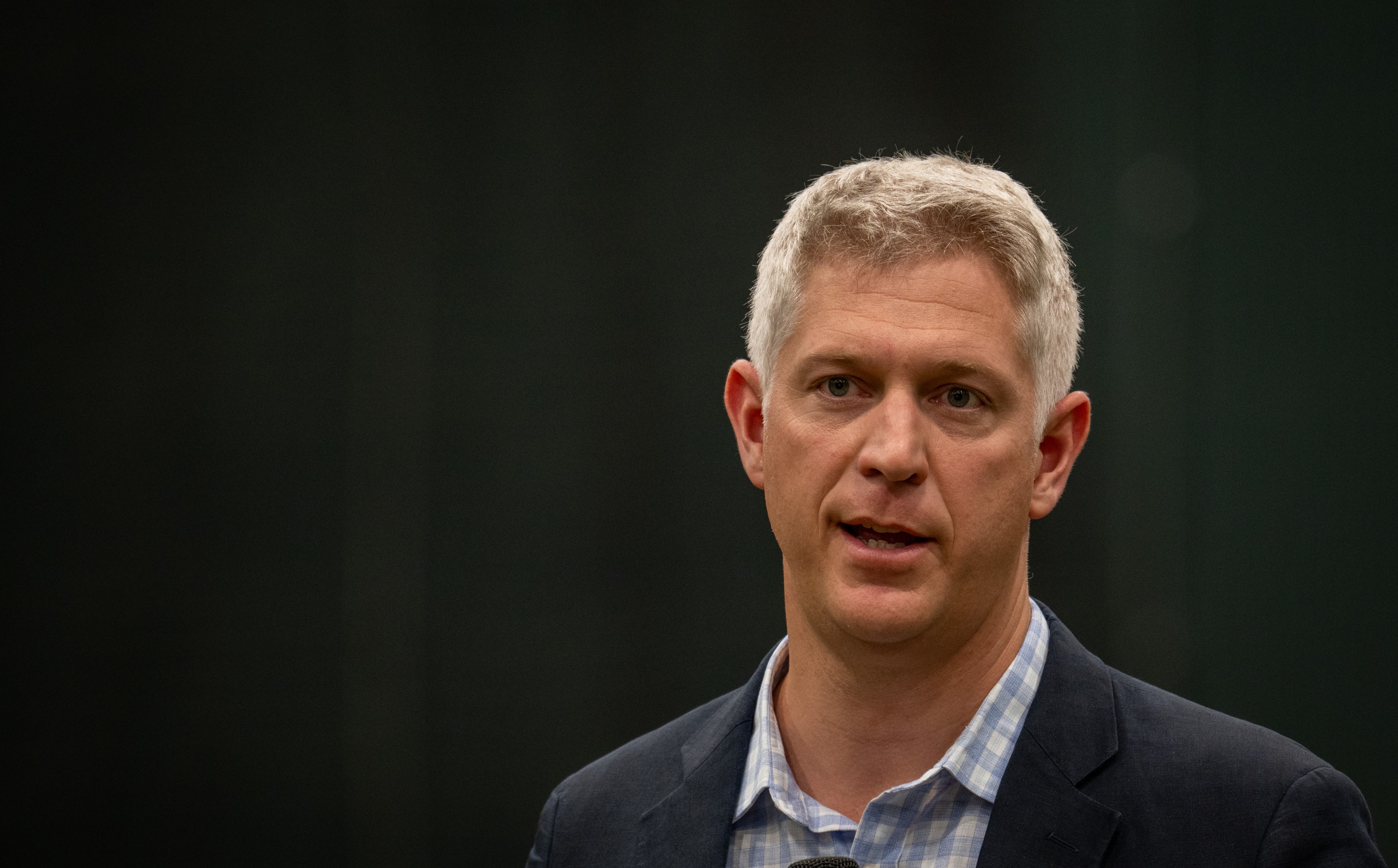 Orioles president of baseball operations Mike Elias speaks prior to a ribbon cutting for the new Orioles Player Development Complex at Ed Smith Stadium in Sarasota, Florida in February.