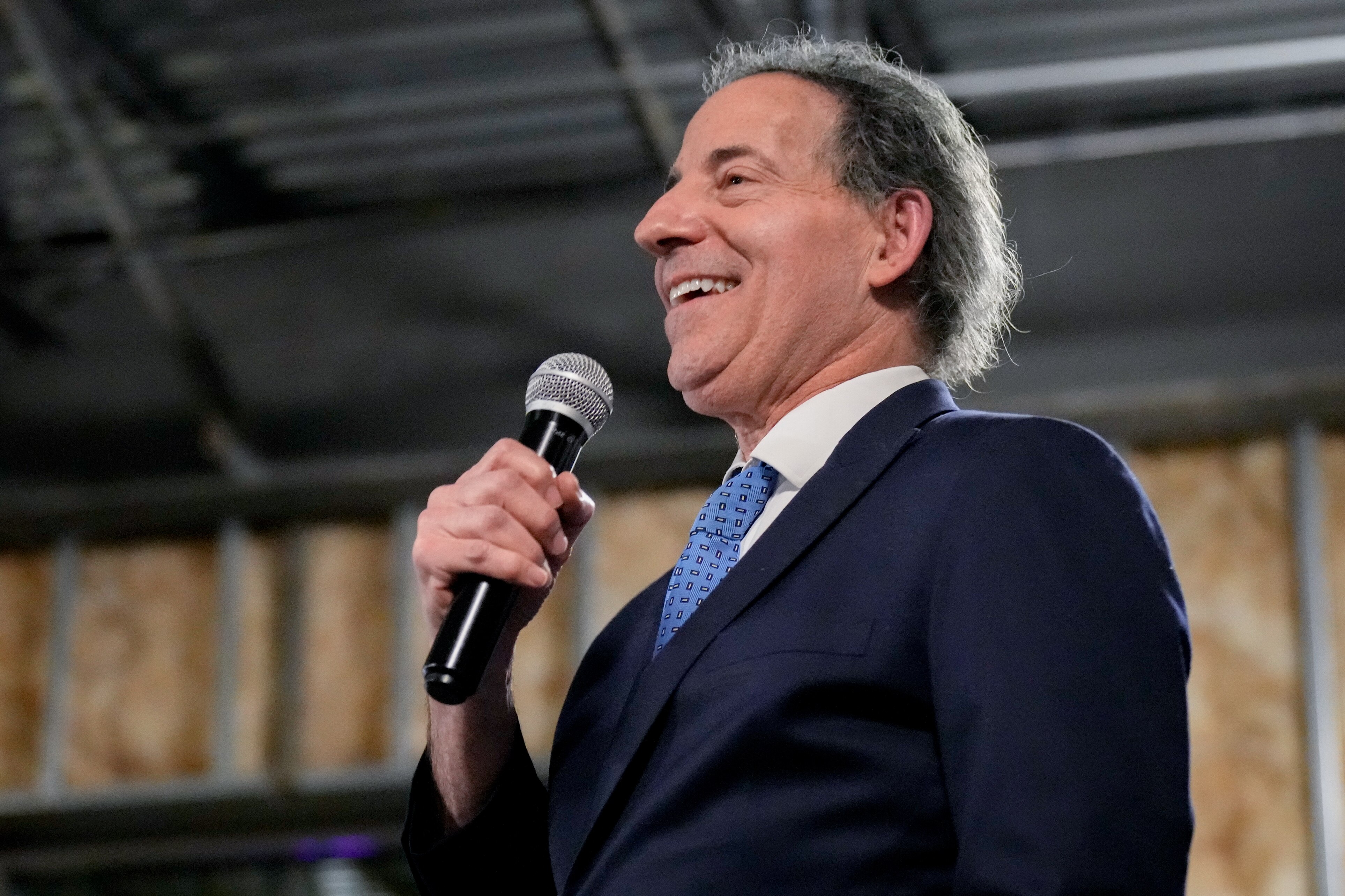 U.S. Rep. Jamie Raskin expresses his support for U.S. Senate candidate Angela Alsobrooks during her Election Day-eve rally in Riverdale Park, Md. on Monday, November 4, 2024.