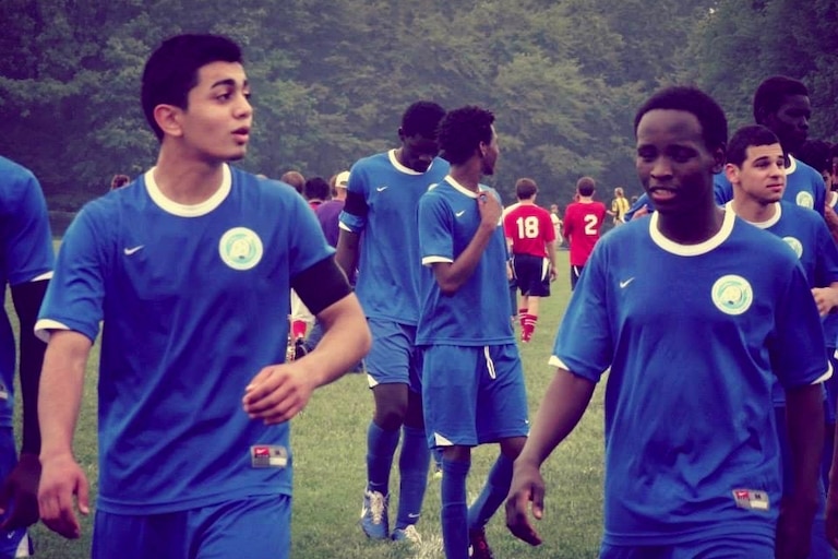Warshan Hussin, left, joined Soccer Without Borders after immigrating from Syria and immediately found community.