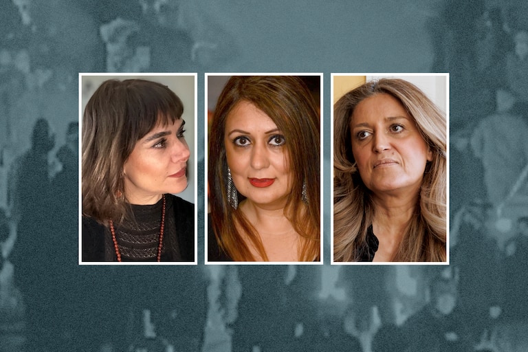 From left, Bita Malakuti, Zohreh Hashemi and Phaedra Askarinam.