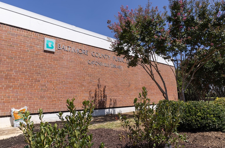 Exterior of the Baltimore County Public Library, Catonsville Branch on August 23, 2024