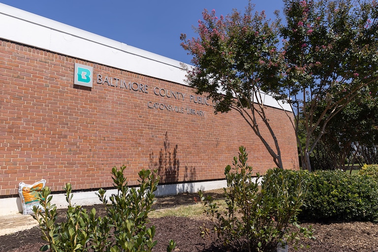 Exterior of the Baltimore County Public Library, Catonsville Branch on August 23, 2024