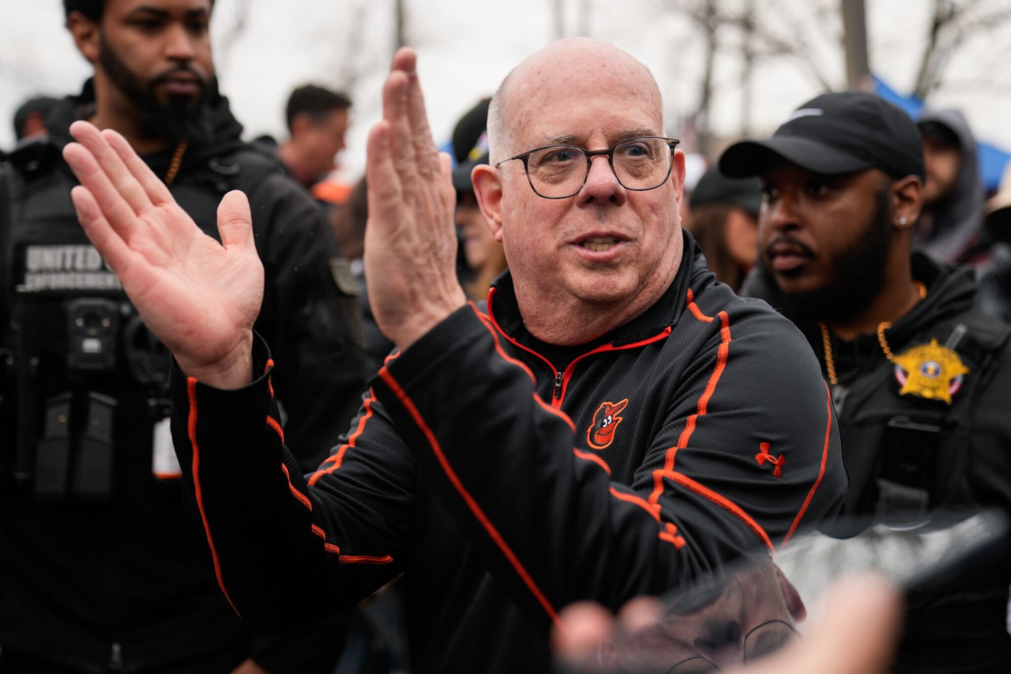 Ex-Gov. Larry Hogan came to the Orioles opener.