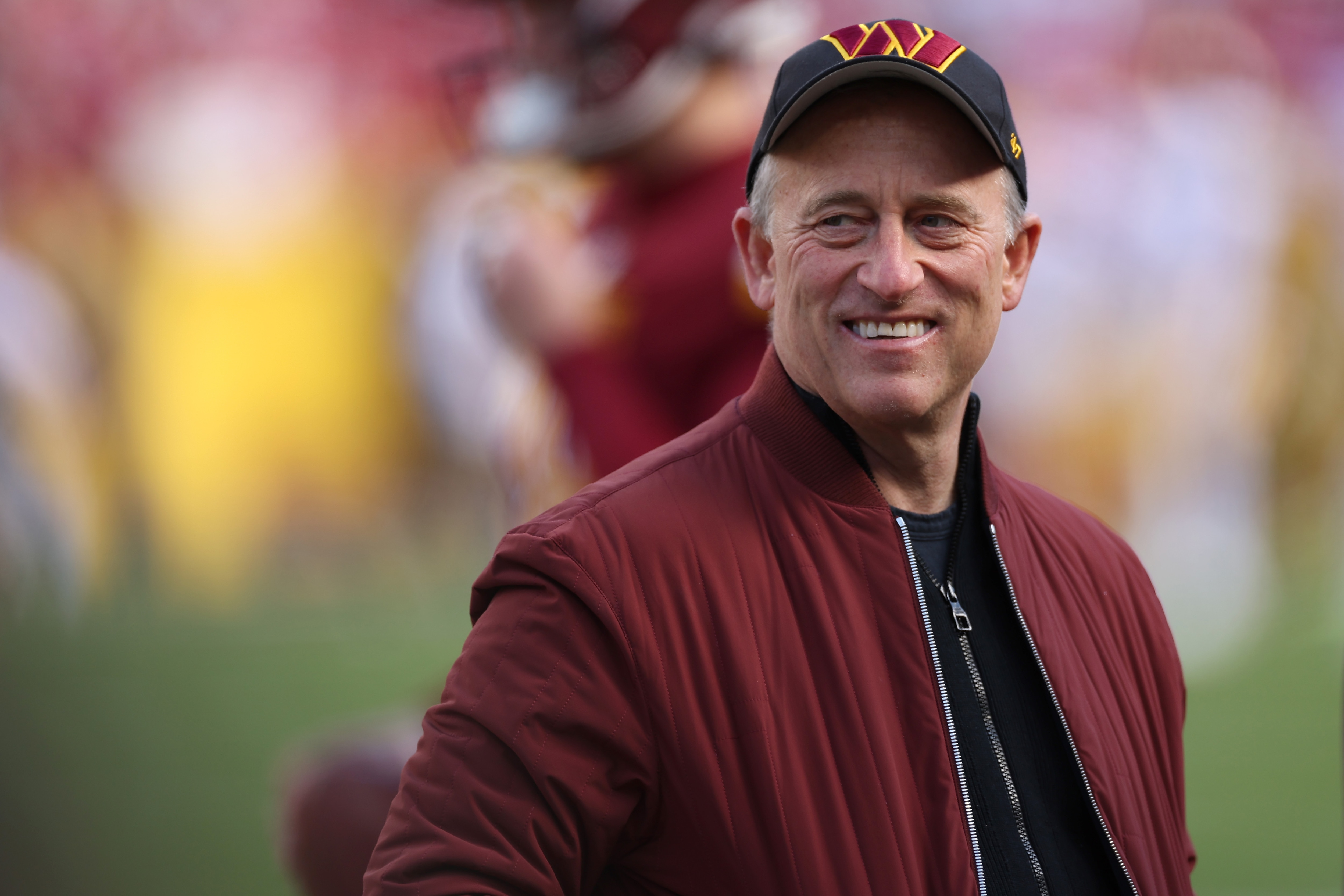 LANDOVER, MARYLAND - DECEMBER 31: Washington Commanders owner Josh Harris looks on from the sidelines prior to a game against the San Francisco 49ers at FedExField on December 31, 2023 in Landover, Maryland. (Photo by Scott Taetsch/Getty Images)