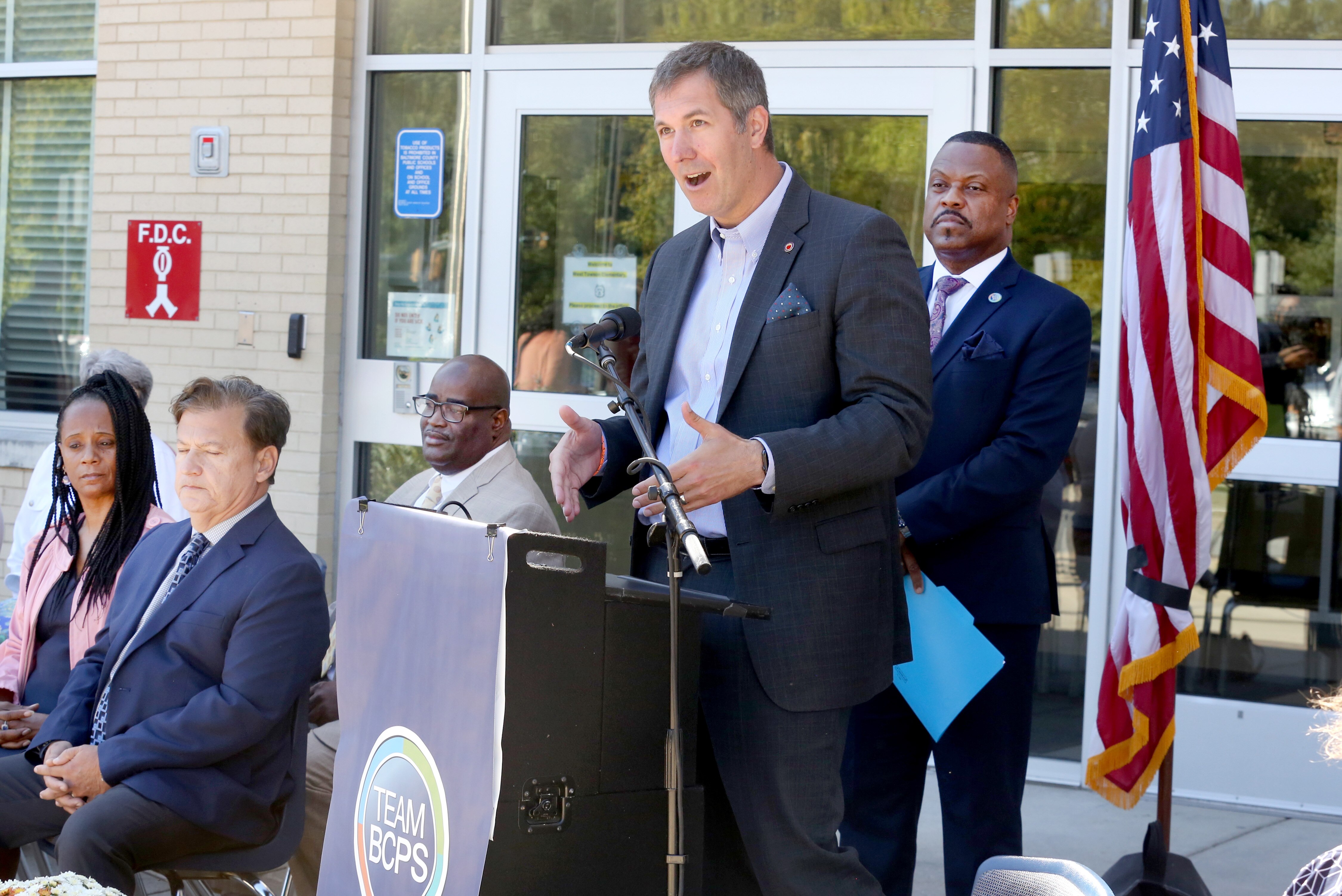 BCPS Superintendent Dr. Darryl Williams and Baltimore County Executive Johnny Olszewski announced the details of a higher compensation package for BCPS employees.