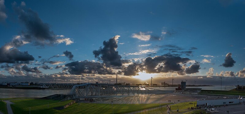 The Maelsant Barrier near Rotterdam closes yearly for testing before the storm season starts. A delegation from Annapolis will tour the facility as part of its visit to study climate change flooding projects.