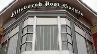 The exterior of the Pittsburgh Post-Gazette offices.