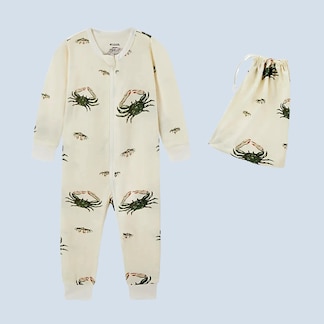 Coastal Crab Bamboo Zipper Pajamas