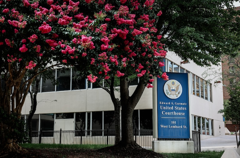 The Edward A. Garmatz United States District Courthouse is seen on July 23, 2025 in Baltimore, Maryland.