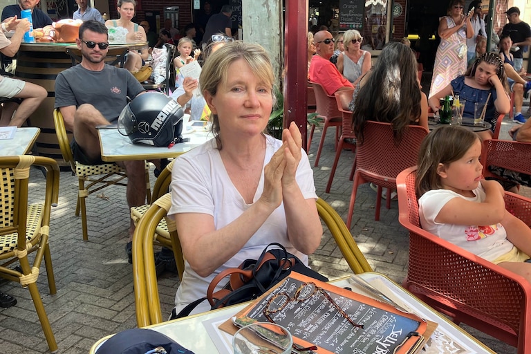 Christine Koniezhny out to lunch with Danny in Provence, France in 2024.