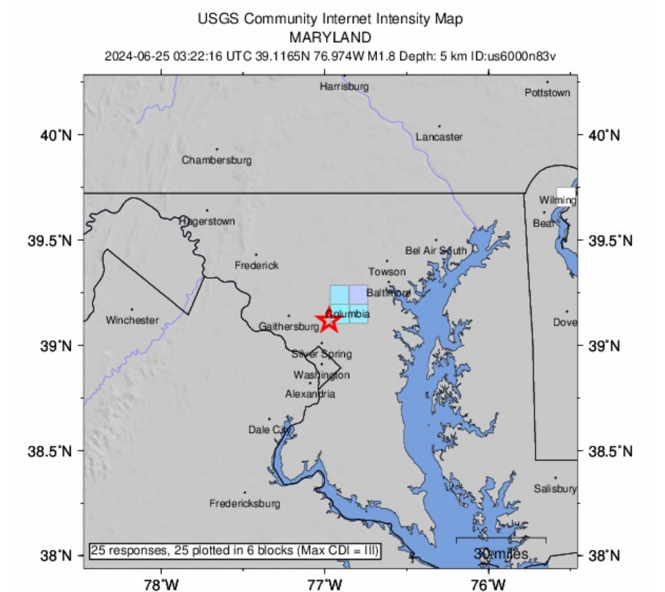 A 1.8 magnitude earthquake shook Maryland June 2024, just before 11:30 a.m. It marks the third earthquake to be felt in Maryland this year. The earthquake was centered in Montgomery County, in Spencerville, according to the United States Geological Survey.