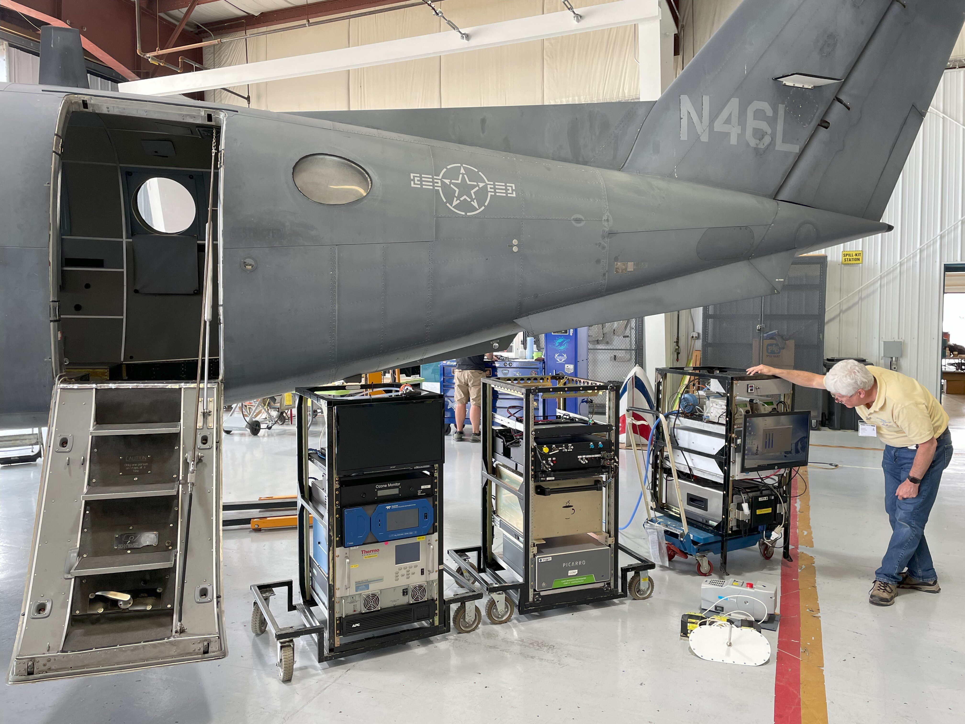 The aircraft for the ALEGROS mission will be loaded with equipment that measures emission of gases including ozone and carbon monoxide.