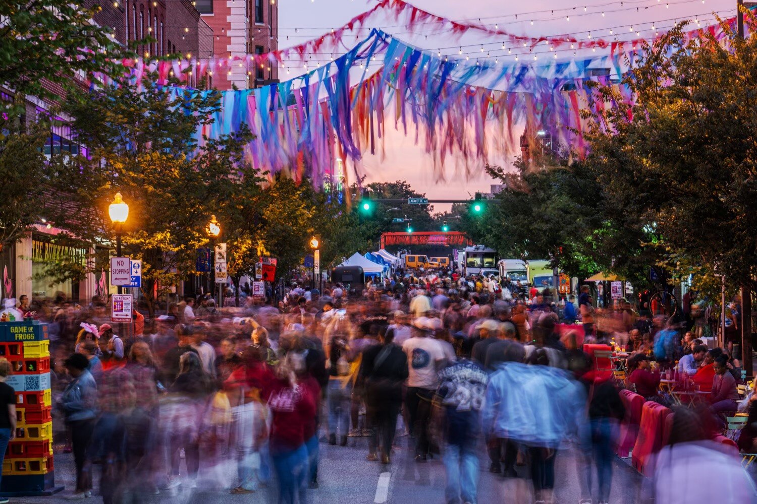 Crowds show up at the first night of Artscape after its four-year hiatus on September 22, 2023.