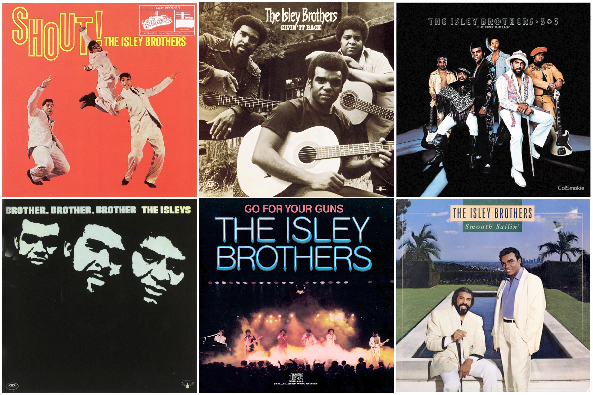 This collection shows covers of some of the most popular Isley Brothers albums from 1959 to 1987. Their career has shaped popular music and influenced a broad range of other artists for three generations. They are headlining the AFRAM cultural and music festival at Baltimore's Druid Hill Park on Sunday.