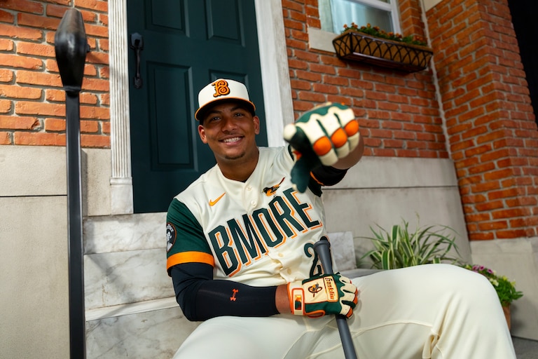 The Baltimore Orioles’ new City Connect uniforms feature green sleeves, matching the seats and an historic “B” logo that stems from the 1890s Baltimore Baseball Club.