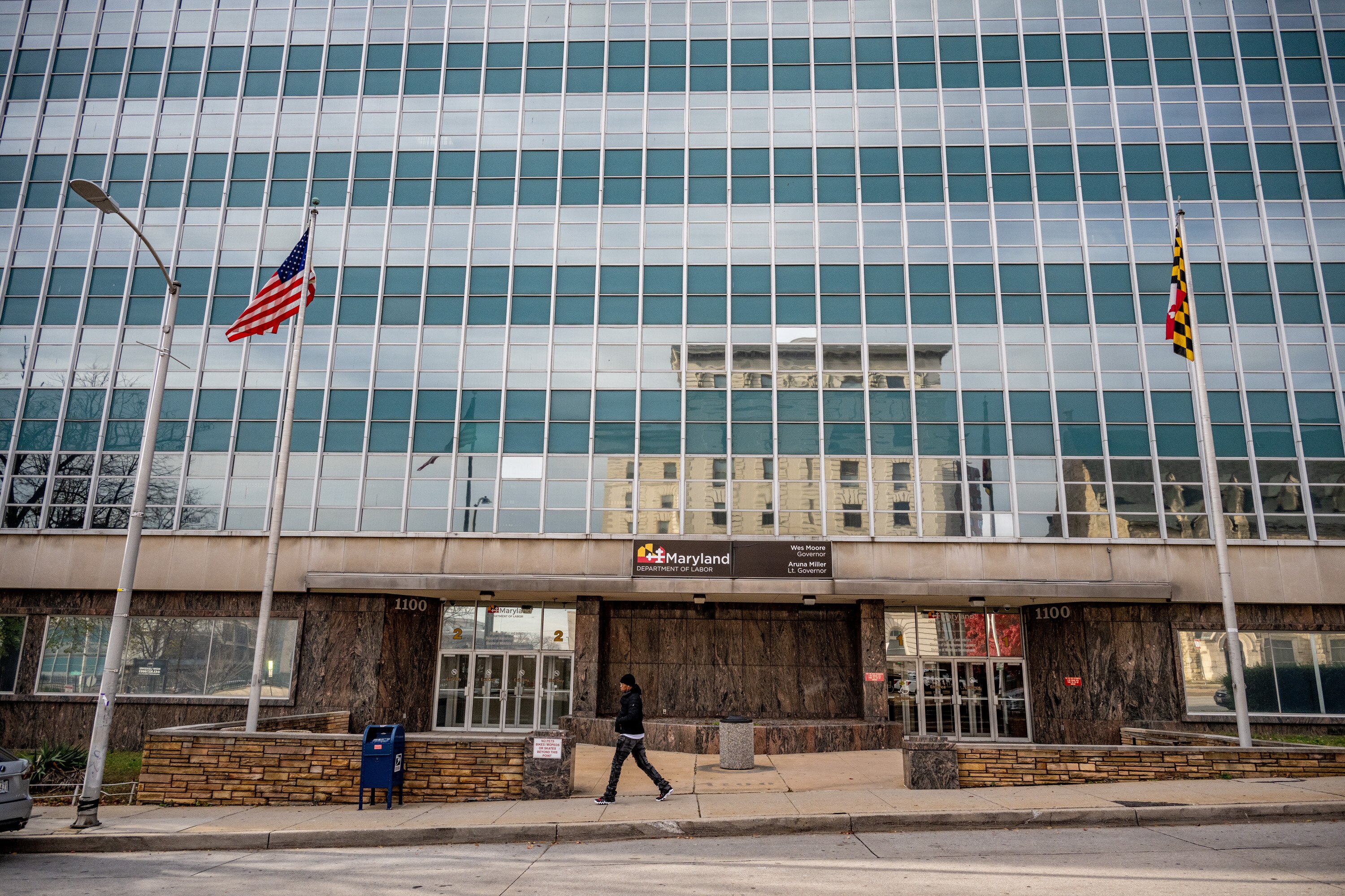 The Maryland Department of Labor building at 1100 N. Eutaw St. is part of the State Center complex in Baltimore.