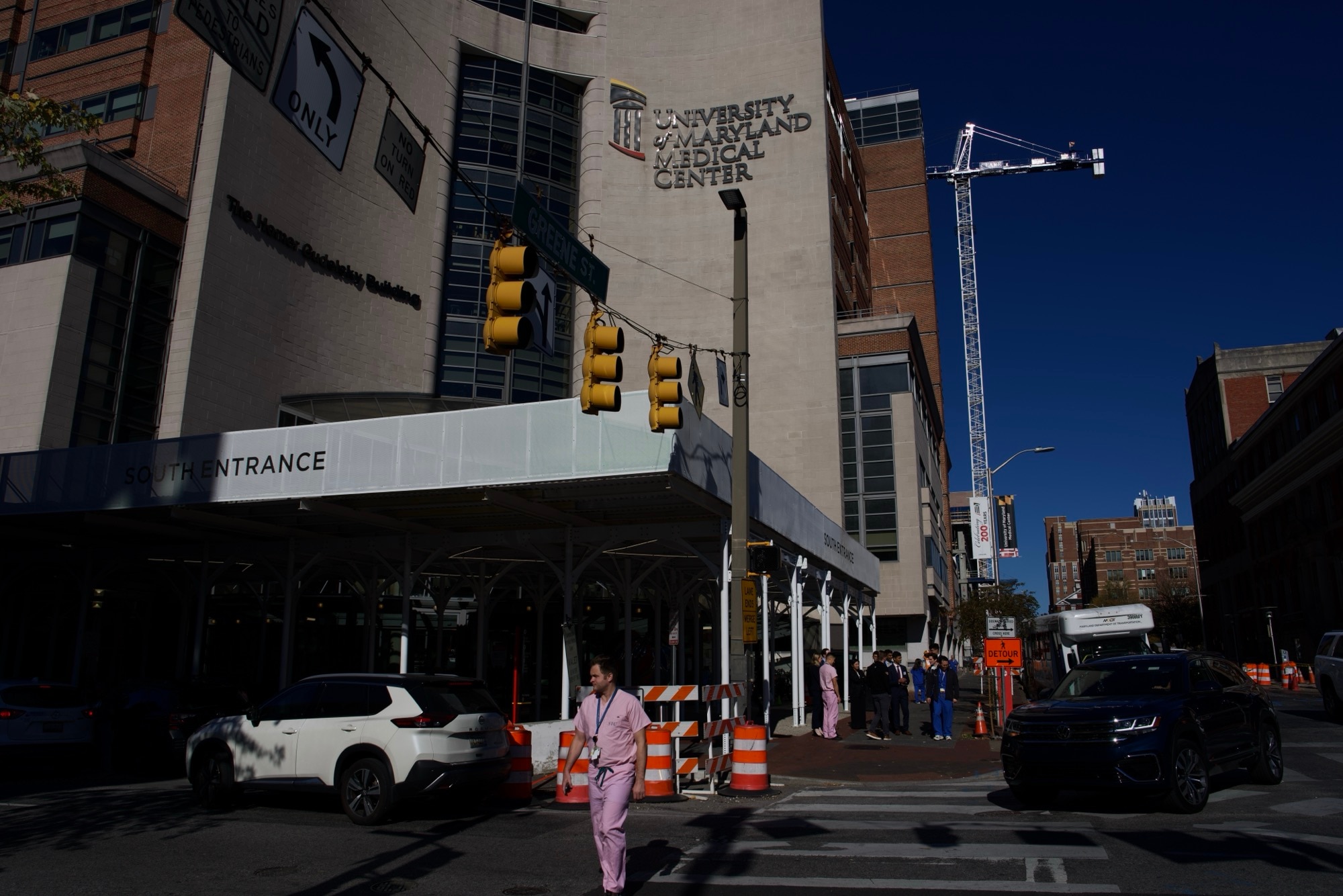 Views of the University of Maryland Medical Center in downtown Baltimore on November 8, 2024.