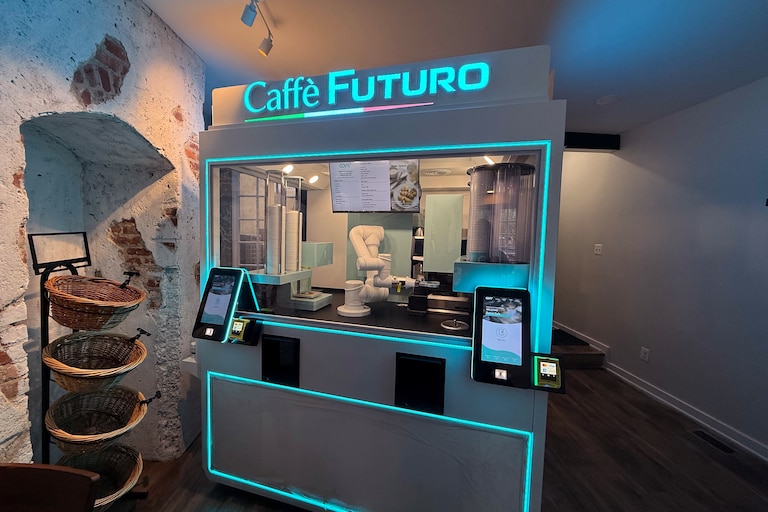 At Fells Point's Caffe Futuro at 819 S Broadway, the barista is a robot -- and it can put your face on a latte.