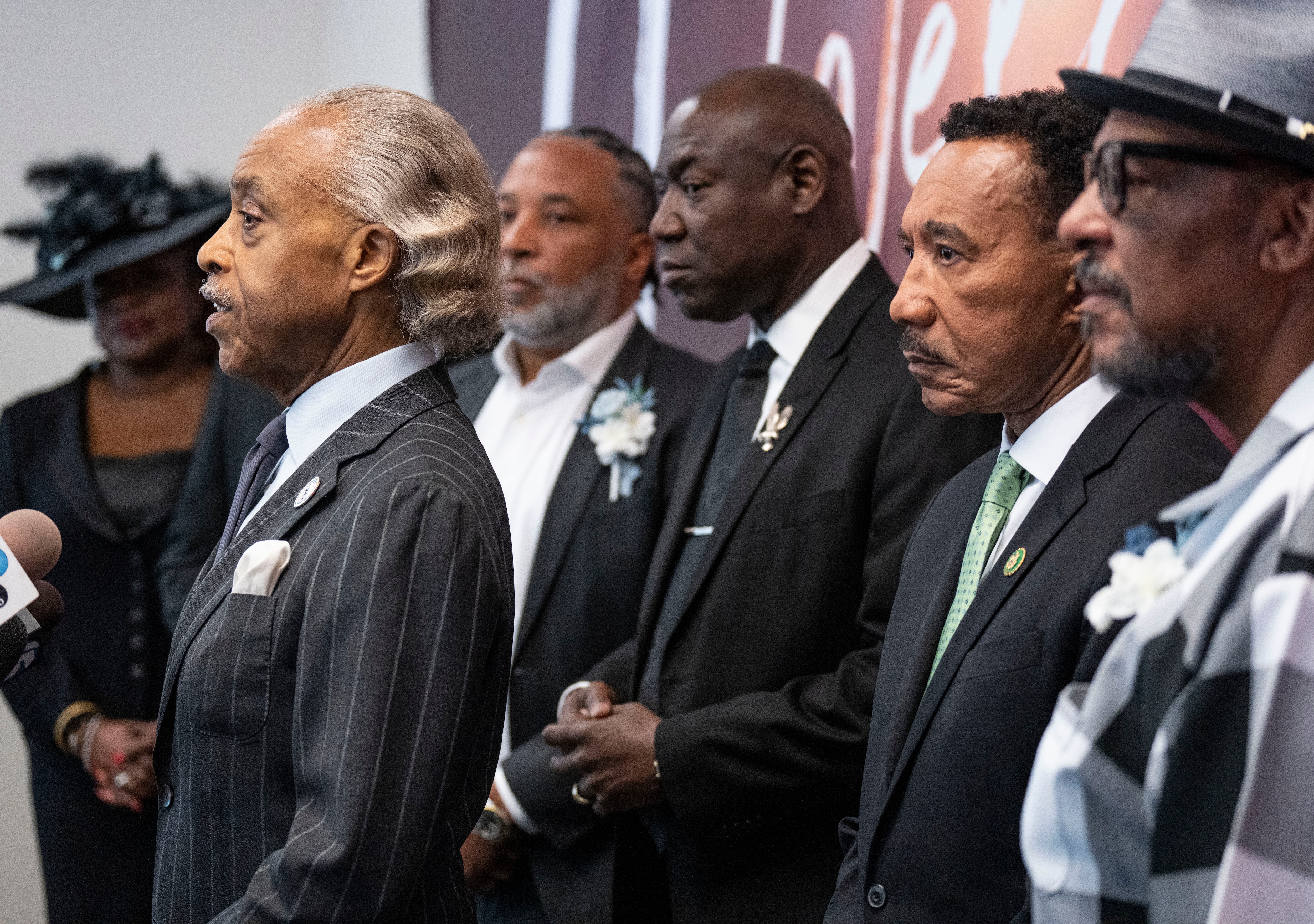 Rev. Al Sharpton speaks at a press conference during the memorial service for Henrietta Lacks’ last surviving son, Lawrence Lacks Sr., at Faith Christian Fellowship in Owings Mills, Wednesday, Sept. 13, 2023.