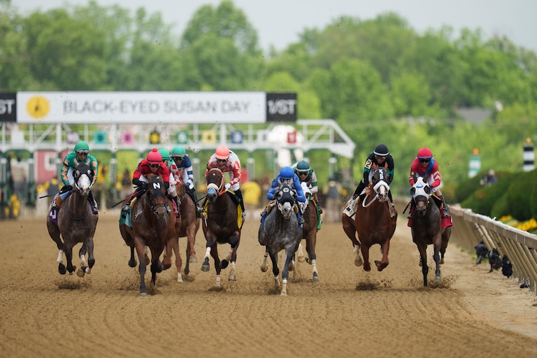 MAY 16, 2025 — The third undercard race goes underway on Preakness Friday, May 16, 2025, at Pimlico Race Course.