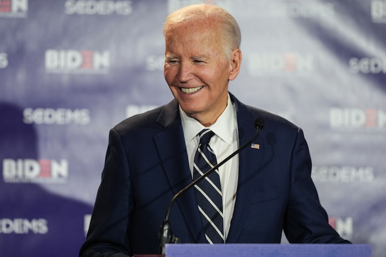 Former President Joe Biden speaks to the South Carolina Democratic Party, Friday, Feb. 27, 2026, in Columbia, S.C.