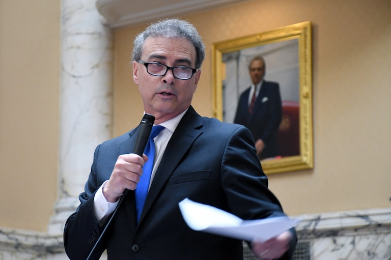 TUESDAY, AUGUST 4, 2026 - Sen. Brian Feldman, chair of the Education, Energy and Environment Committee, explains a bill to modify the state constitution during a special General Assembly session on Tuesday.