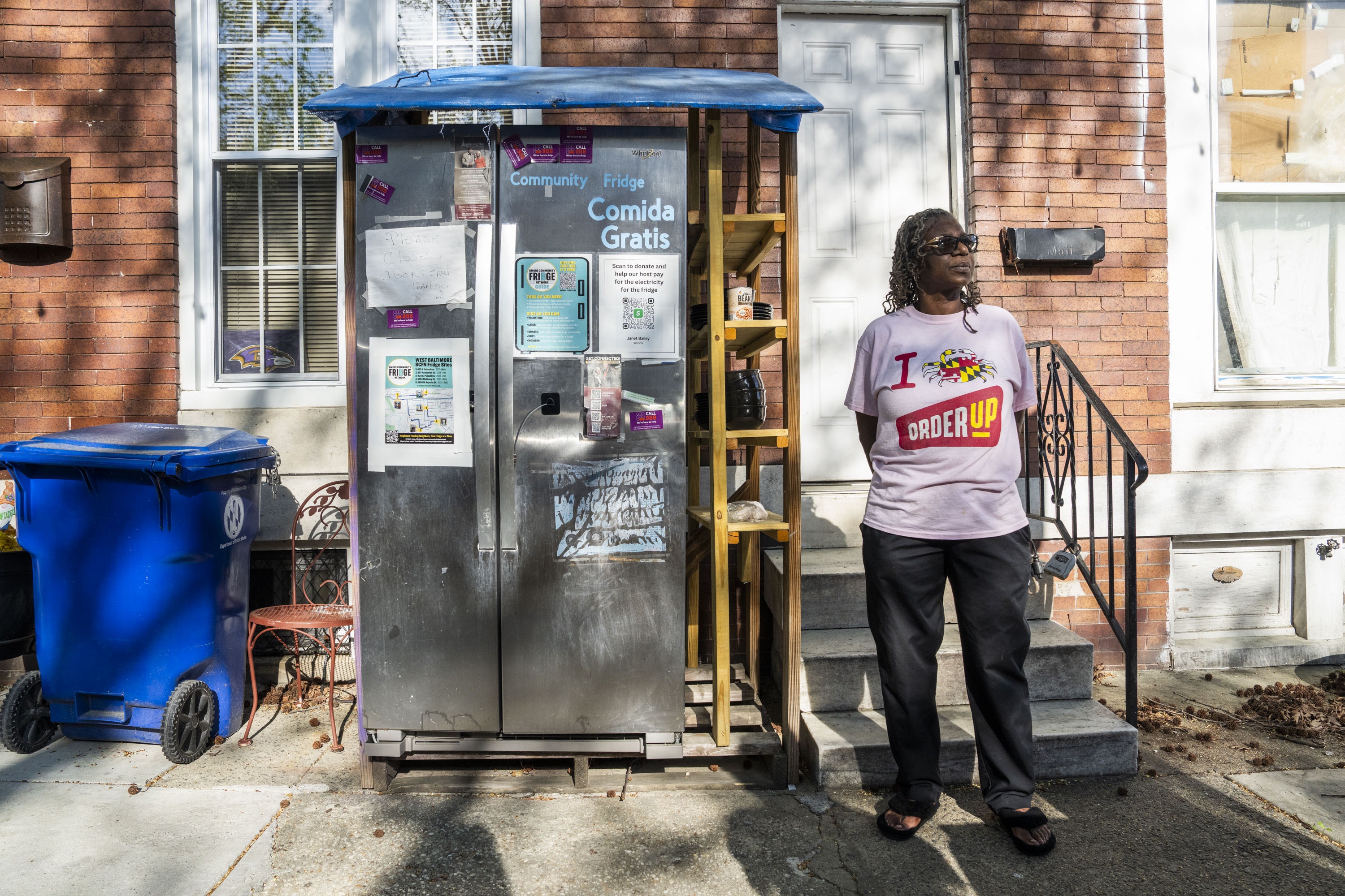 Janet Bailey lives near and watches over the community fridge at 607 N. Ashburton St. 