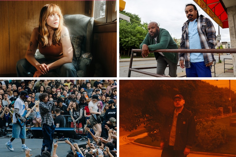 Clockwise from top left, Flock of Dimes, Infinity Knives, Micah e. Wood and Turnstile.