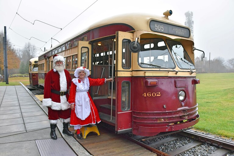 The National Capital Trolley Museum in Colesville hosts HollyTrolley Festival this year starting Nov. 29 through Dec. 22. Guests can take a ride on a historic street car with Santa Claus and view a holiday model railroad display,