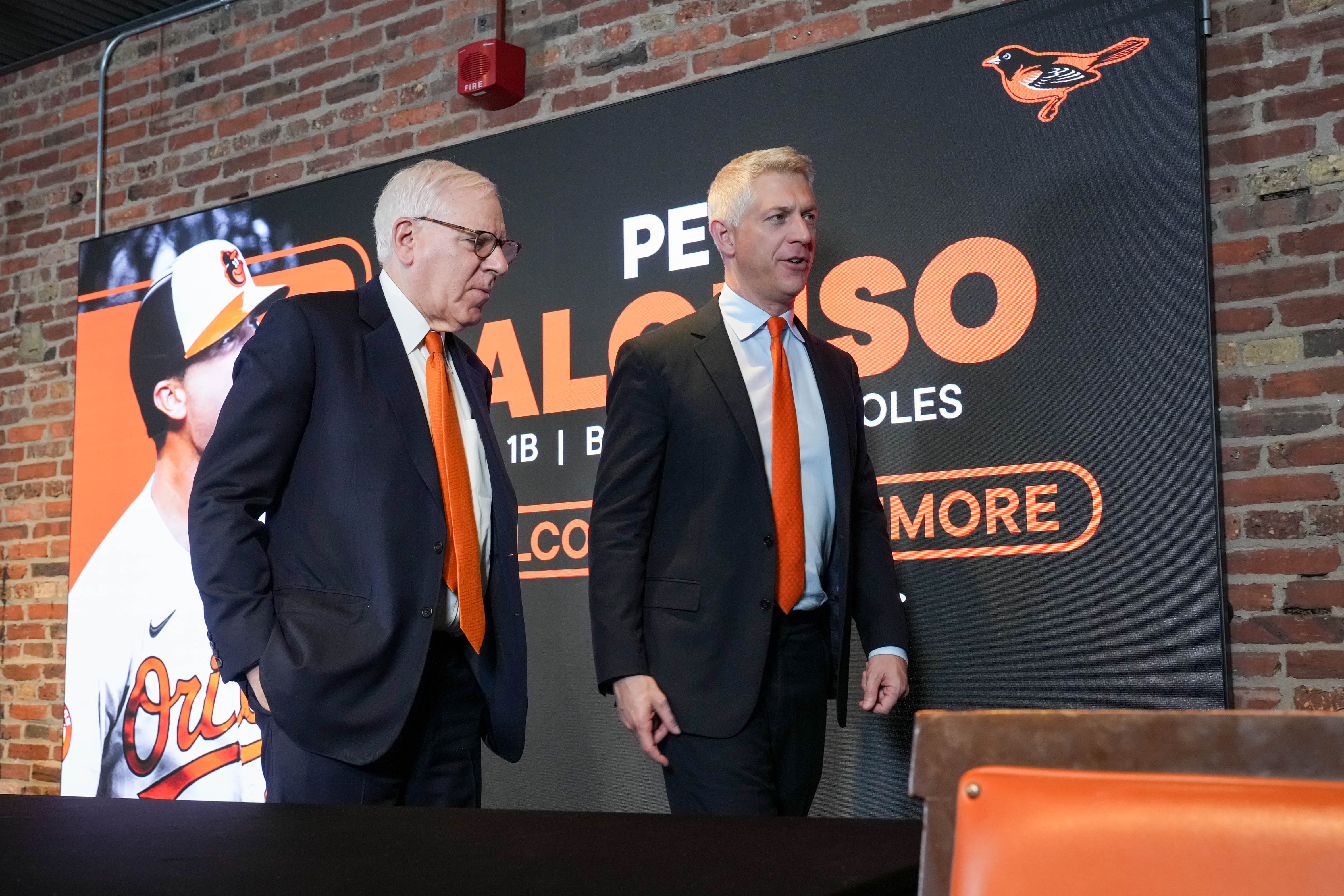 Orioles president Mike Elias, right, with the backing of owner David Rubenstein, has followed through on a promise to be aggressive in the offseason.