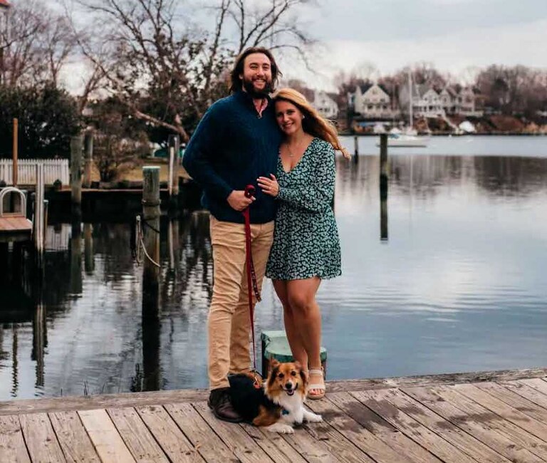 Harry Huntley, selected as the new alderman for downtown Annapolis, got engaged to Sara Ramotnik at Acton's Cove Park.