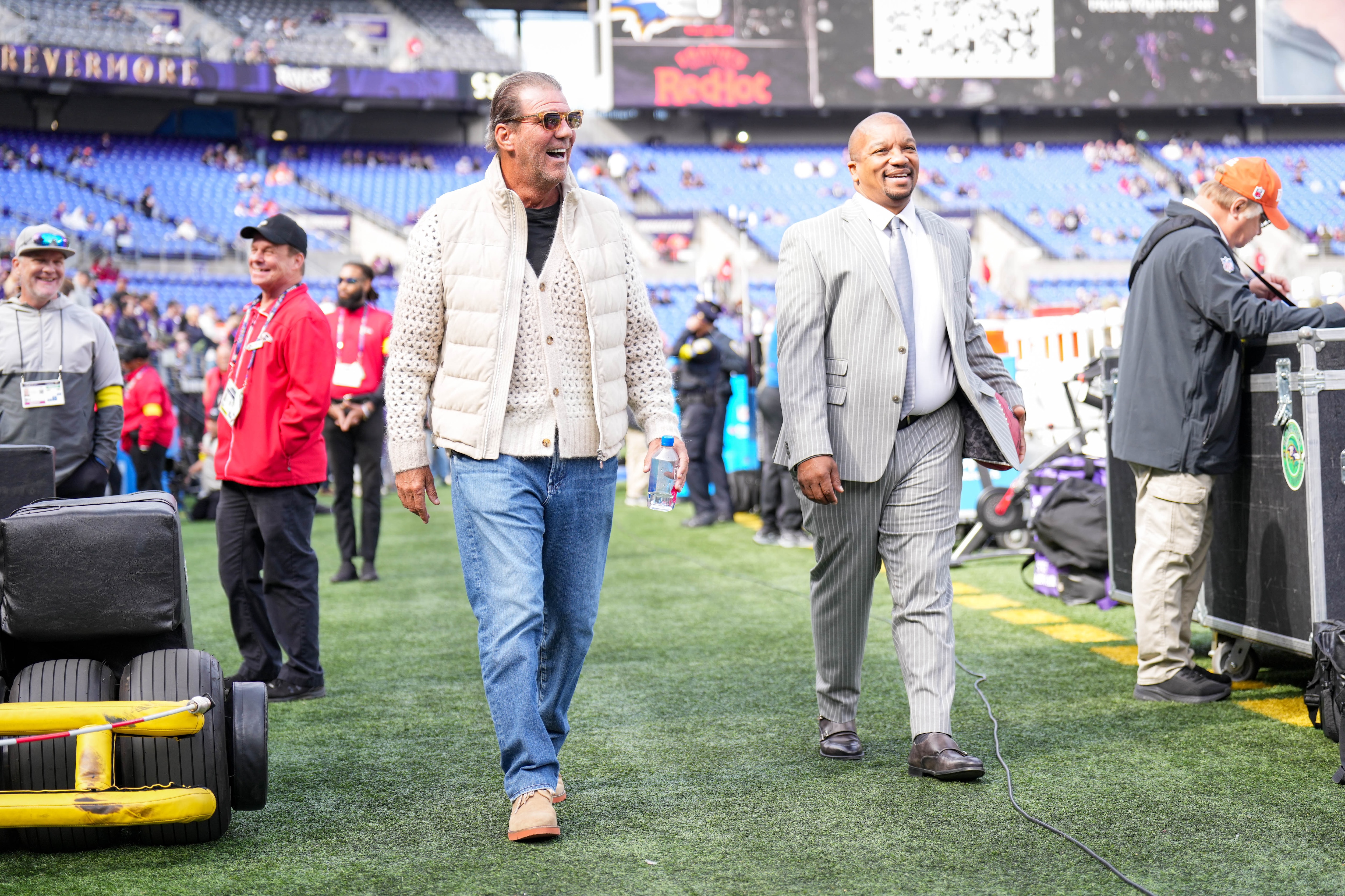 Owner Steve Bisciotti, left, is scheduled to talk to the media about the head coaching search Tuesday.
