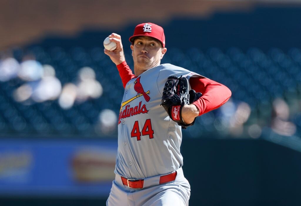 Kyle Gibson, #44 of the St. Louis Cardinals, pitches against the Detroit Tigers during the second inning of game one of a doubleheader at Comerica Park on April 30, 2024 in Detroit, Michigan. (Photo by Duane Burleson/Getty Images)