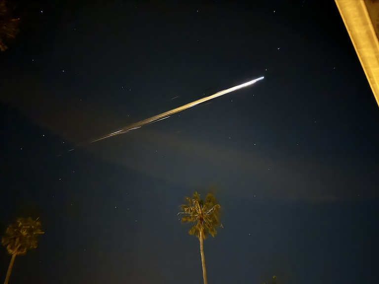 Debris from Shenzhou-15, a Chinese spacecraft, as it falls to the Earth on April 2, 2024.