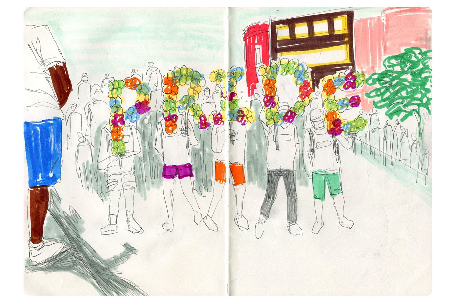 Sketches from Pride 2022.