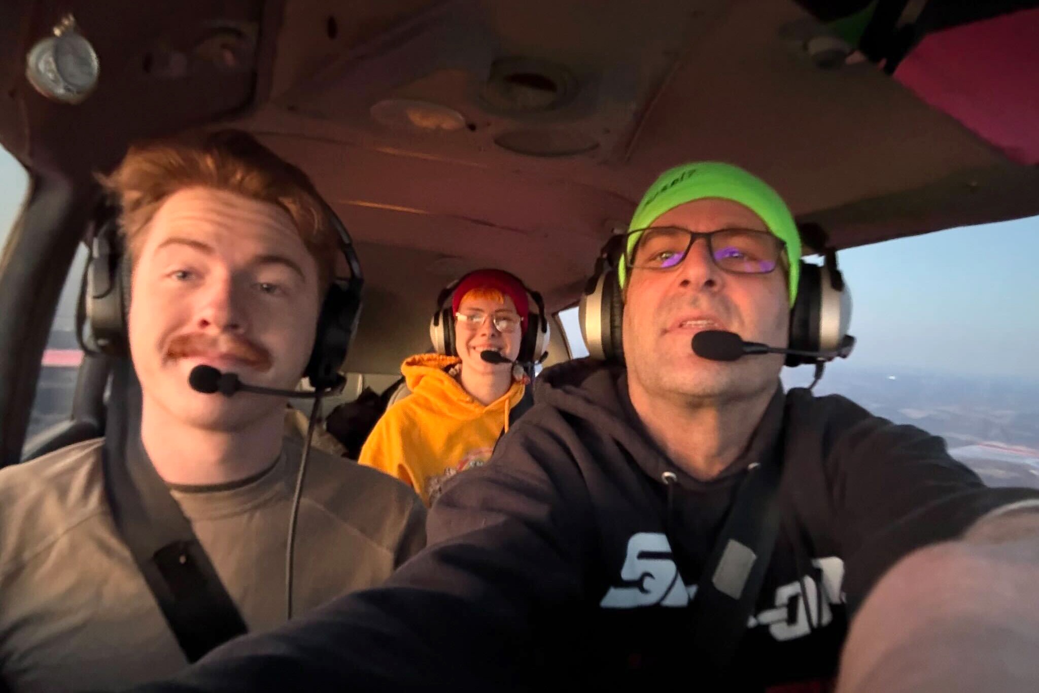 John Murphy, right, who lives in Western Maryland and works in Baltimore, flew with his son Josiah and daughter Cheyenne on their small airplane to Vermont to go skiing Wednesday. Their voyage ended with a crash landing atop a snowy summit.