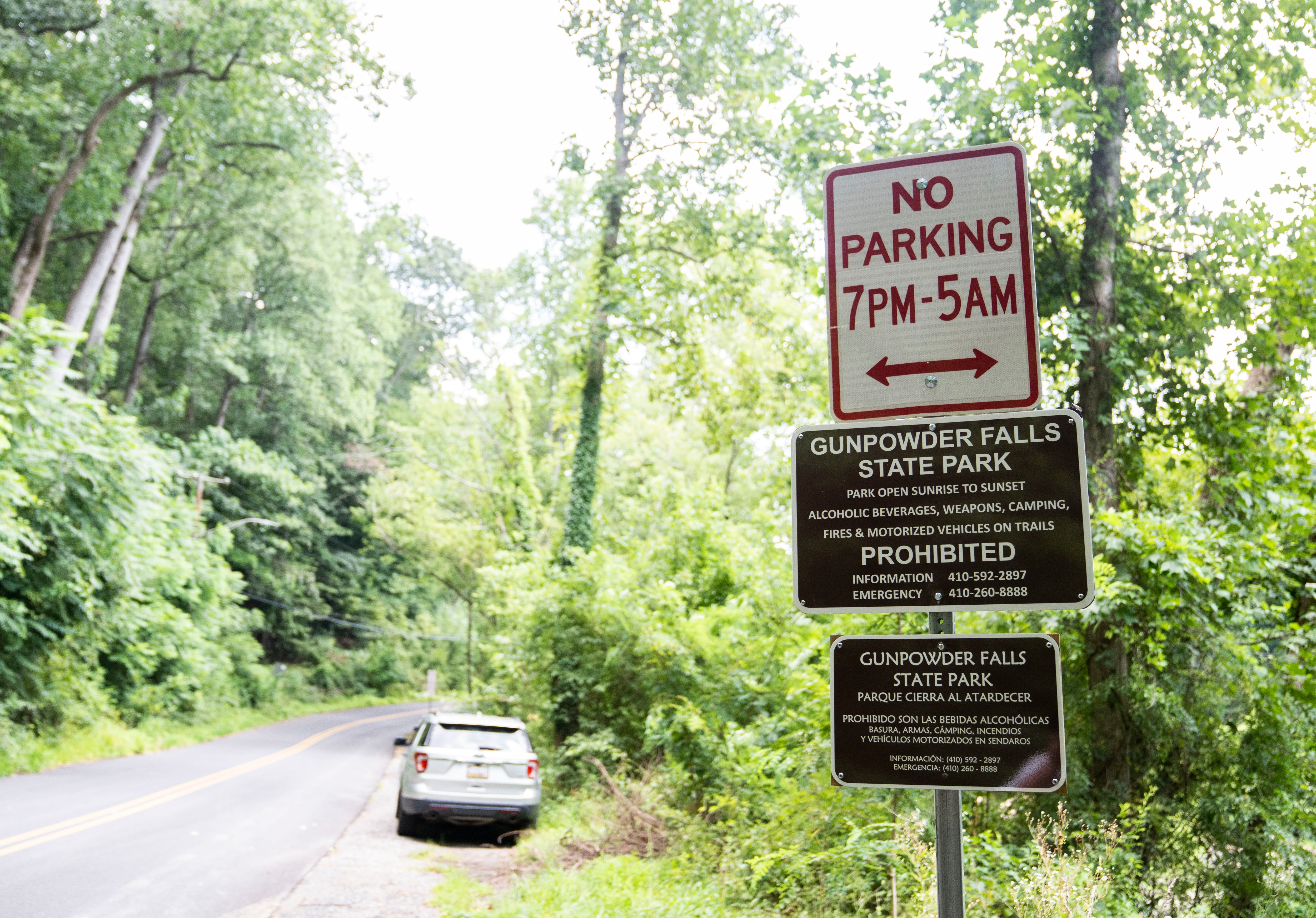 Like the sign says: No parking on Notchcliff Road in Carney.