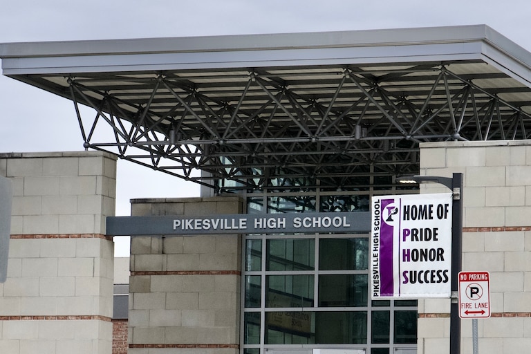 Pikesville High School photographed on March 4, 2024.