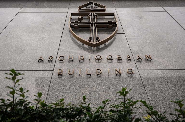 The exterior of the Archdiocese of Baltimore building as seen on Monday, March 13.