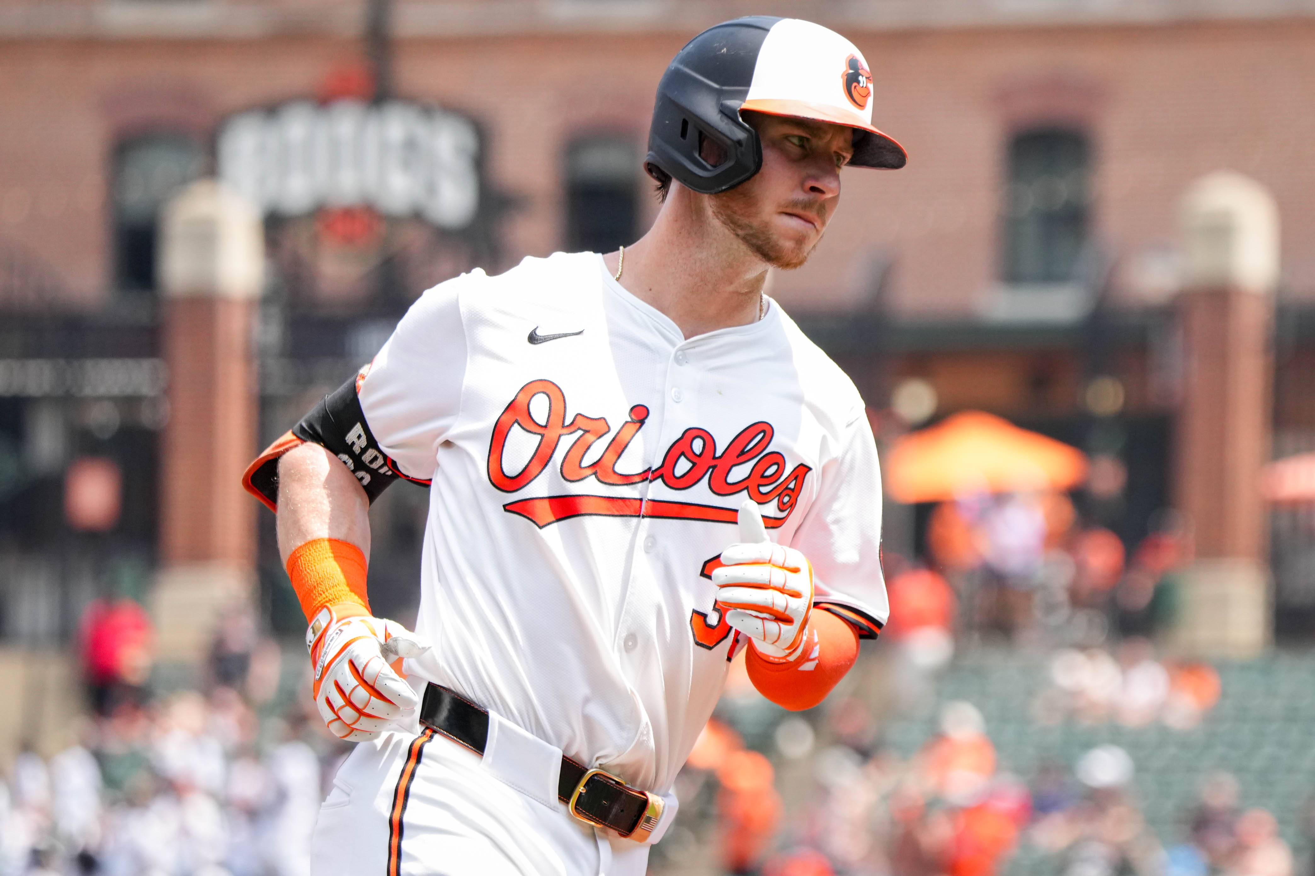 Former Orioles first baseman Ryan O'Hearn runs the bases after homering in the first inning of a game against the Toronto Blue Jays on July 30.