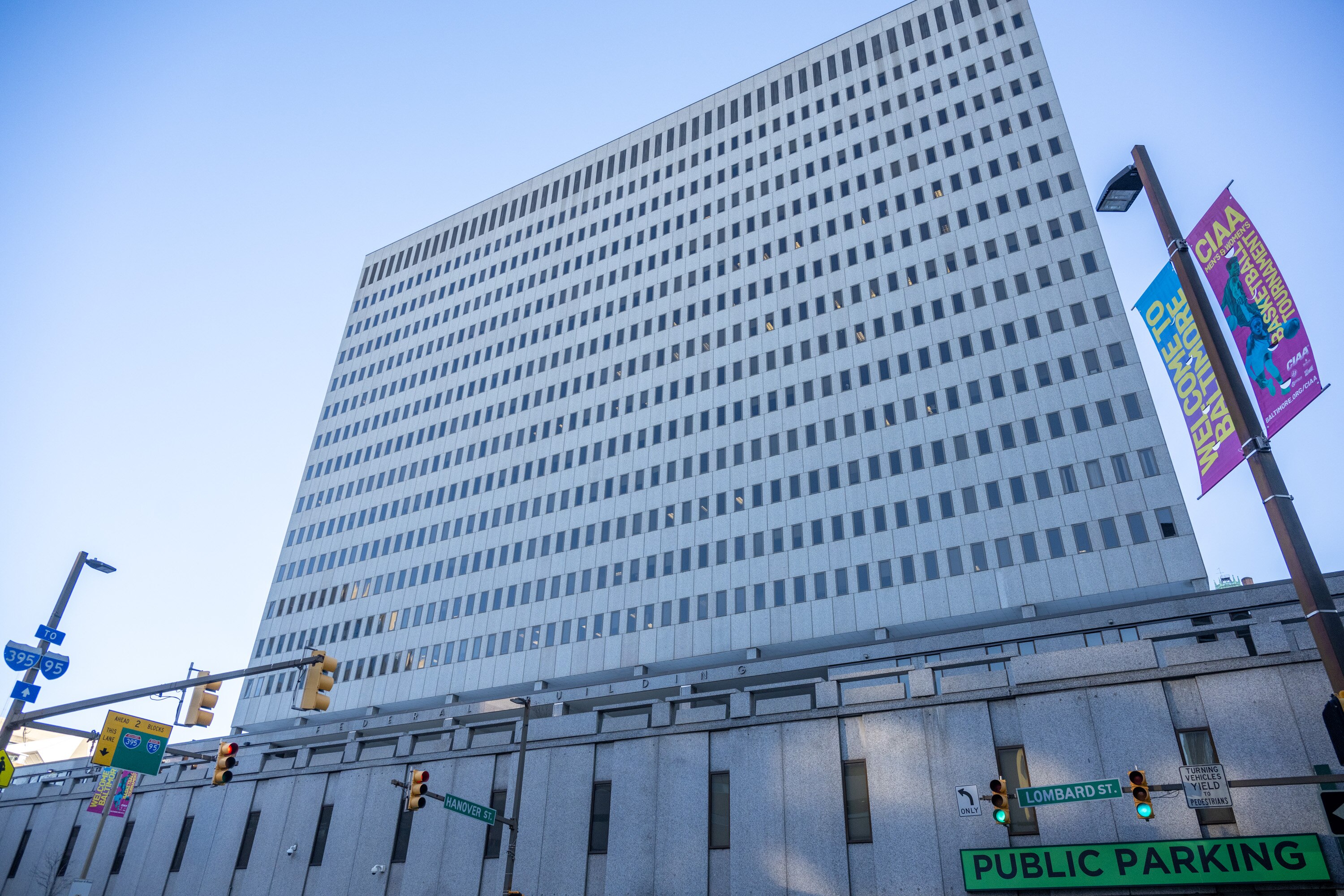 The George H. Fallon Federal Building at 31 Hopkins Plaza in downtown Baltimore, where ICE continues to hold detained immigrants.