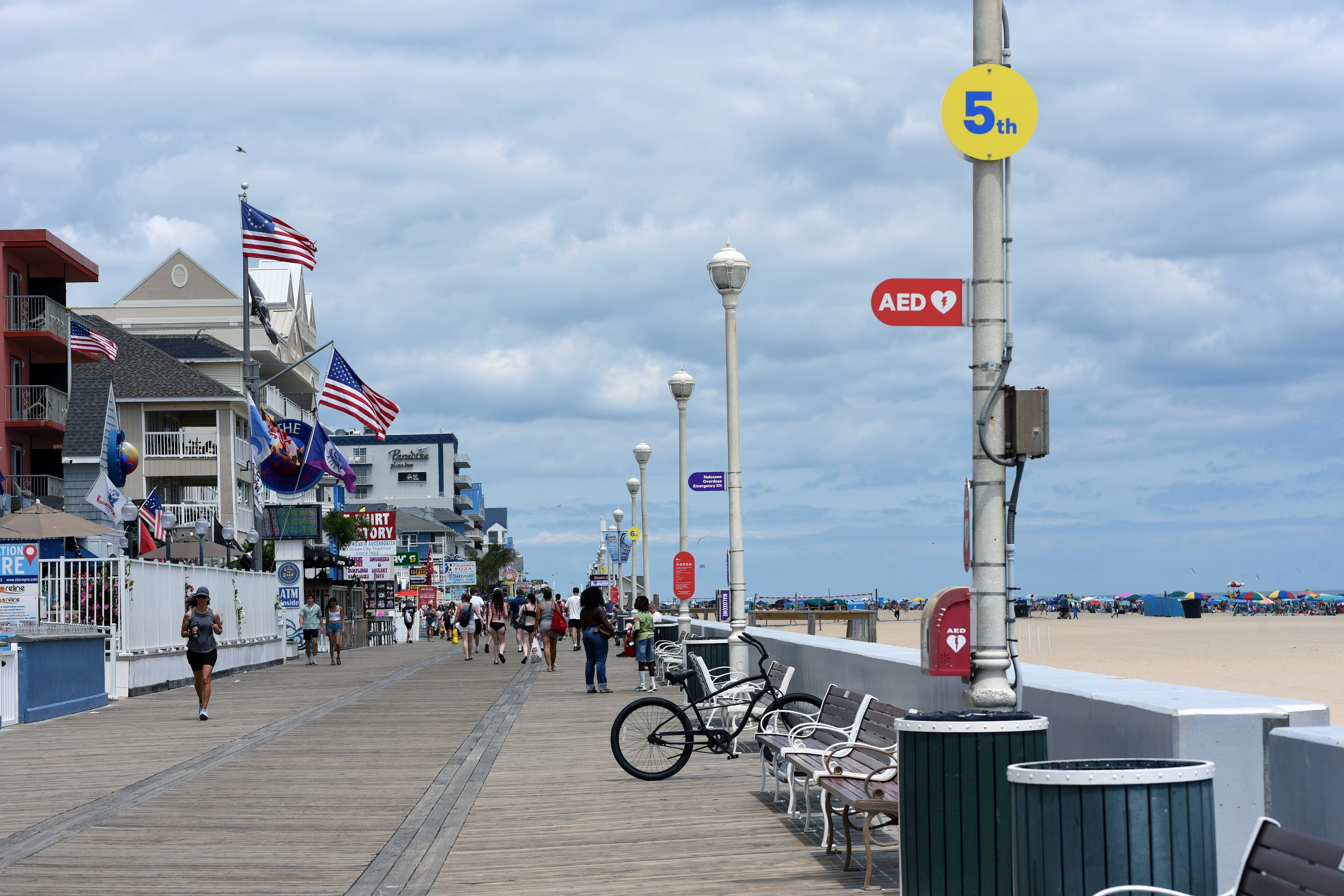 Ocean City beach and boardwalk.