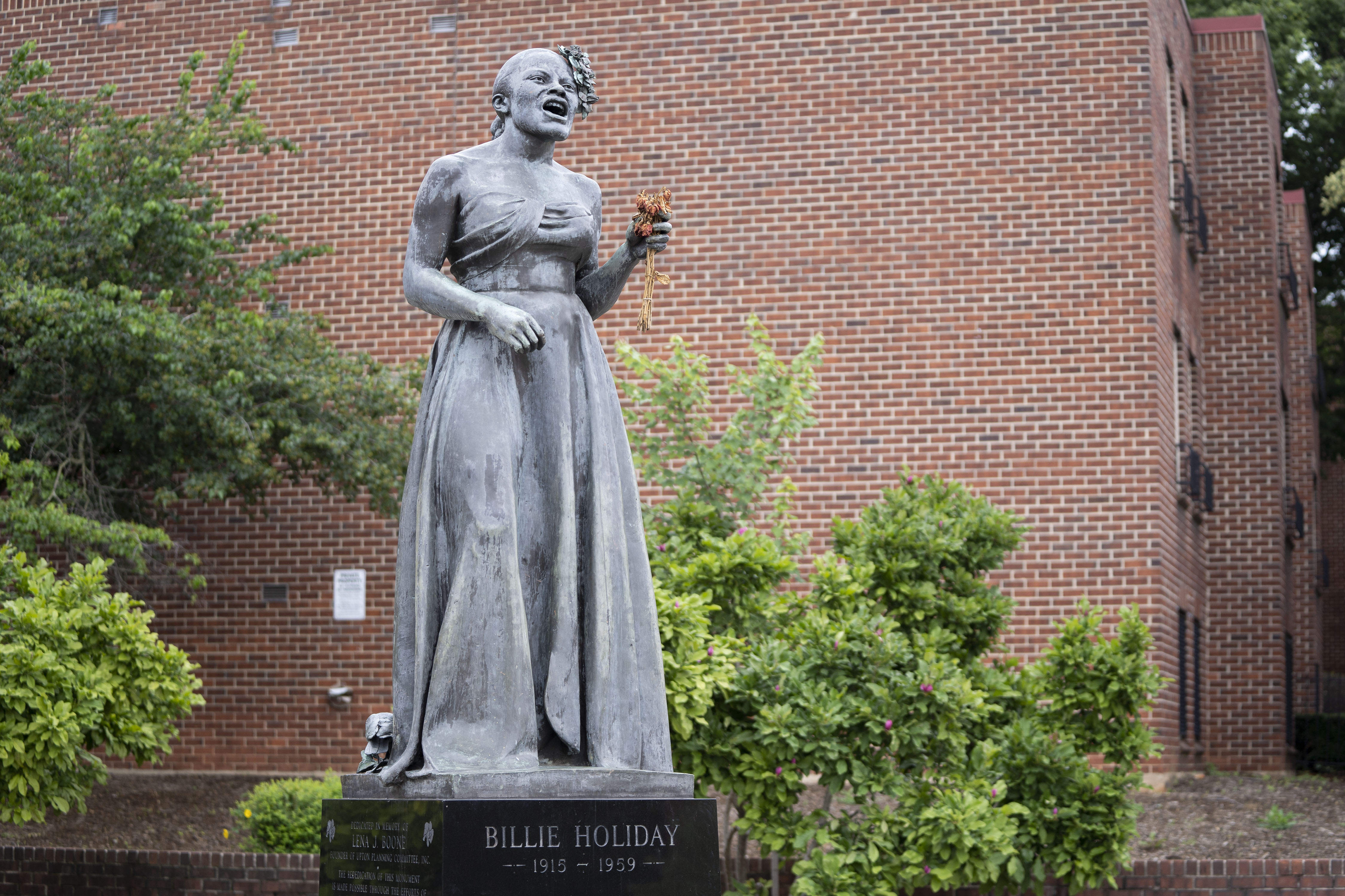 The Billie Holiday statue near the intersection of Pennsylvania and West Lafayette avenues in Baltimore.
