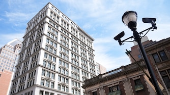 The exterior of One Calvert Plaza in downtown Baltimore on June 20, 2024.