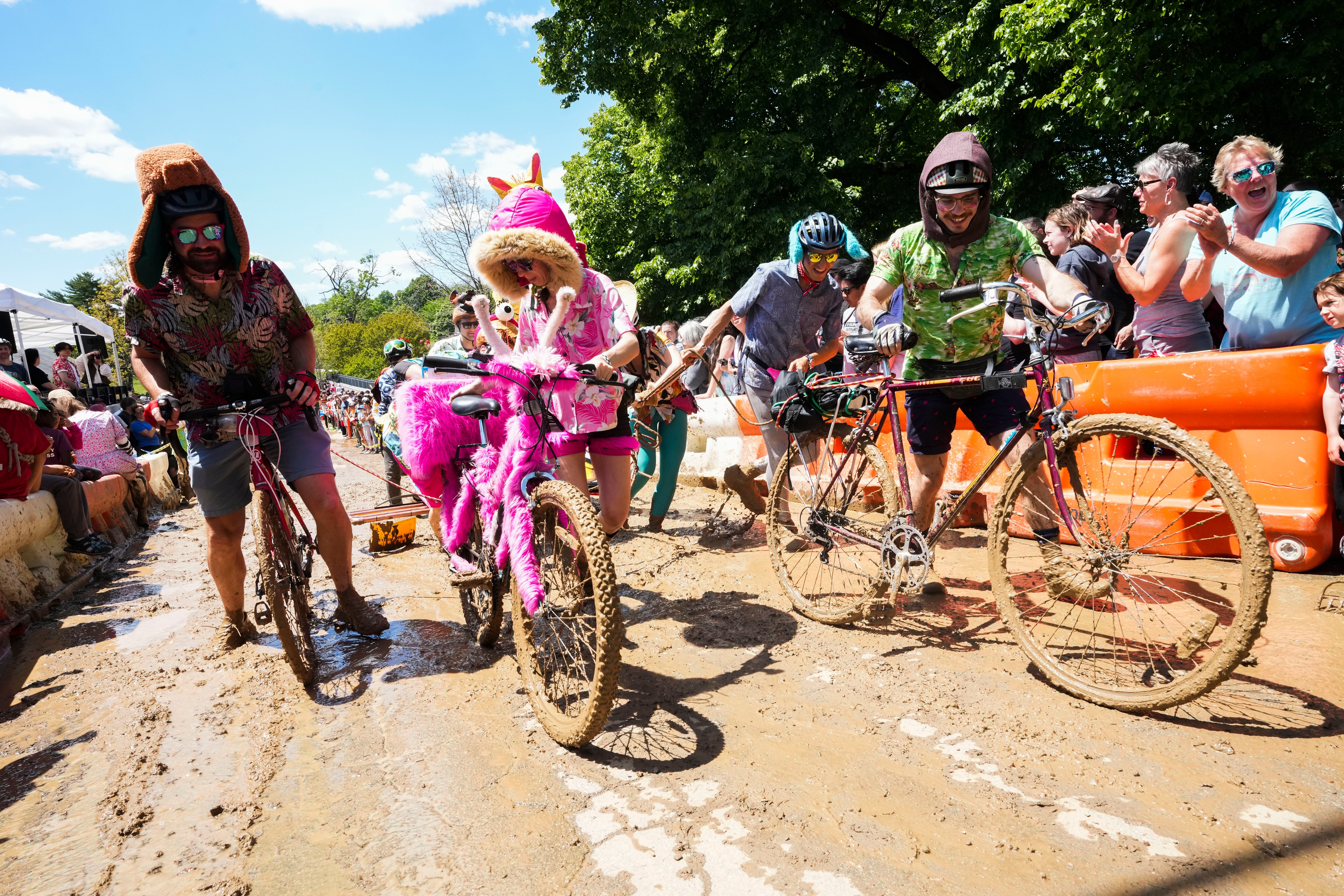 Scenes from the Kinetic Sculpture race on May 6, 2023.