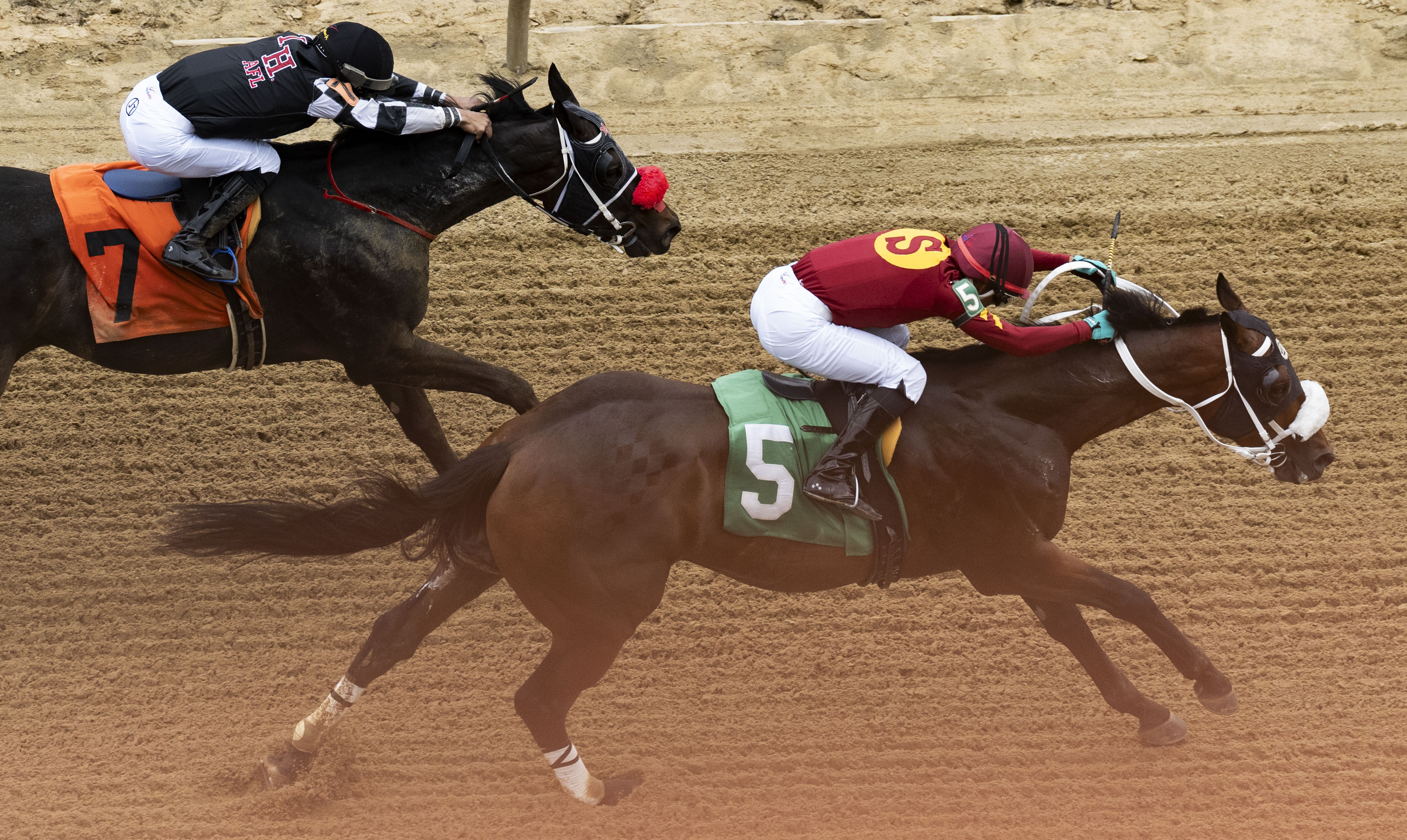 Point Dume clinches a win during the Black-Eyed Susan races at Pimlico Race Course in 2024.