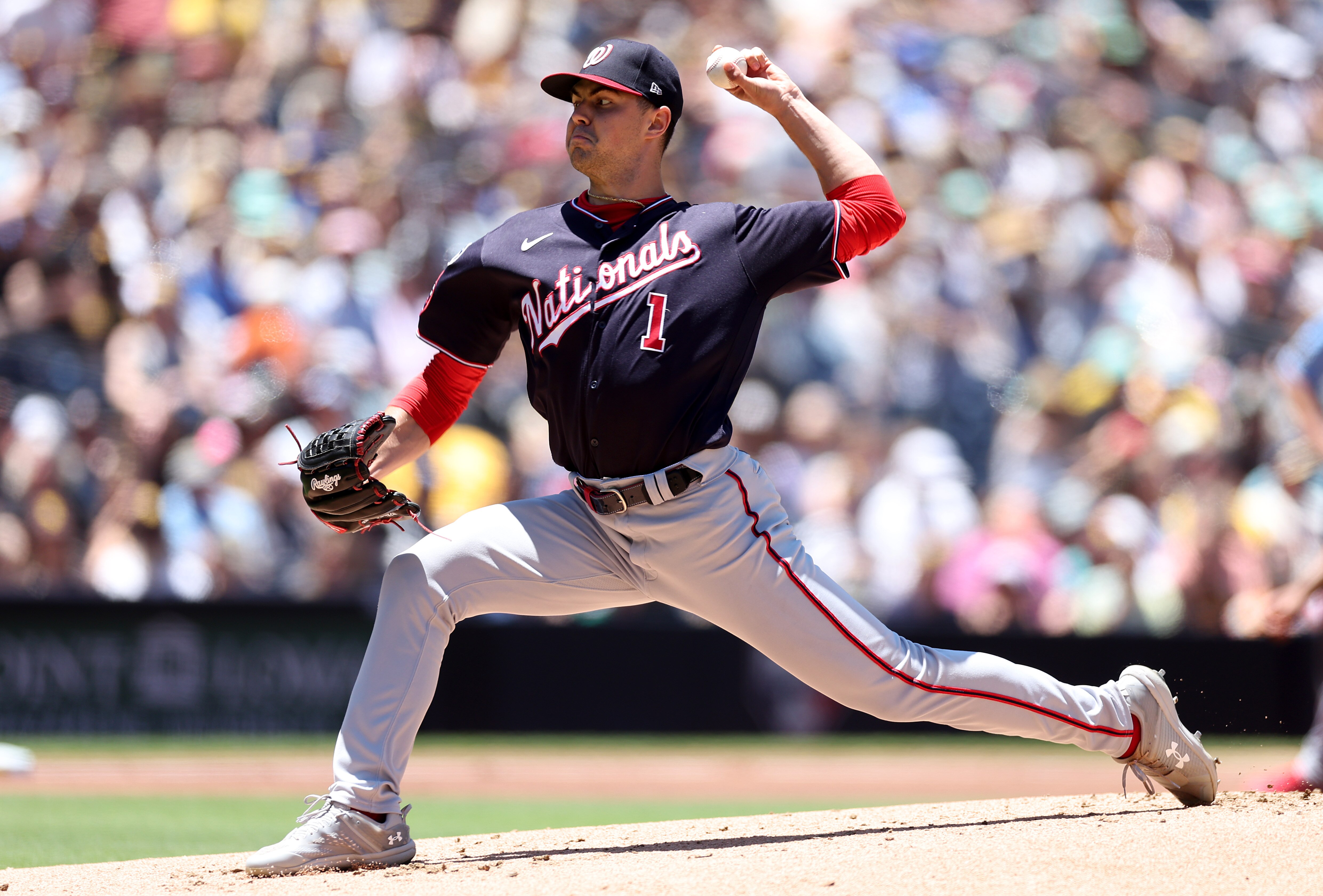 Nationals starter MacKenzie Gore struck out nine in five innings, allowing five hits, two walks and one run.