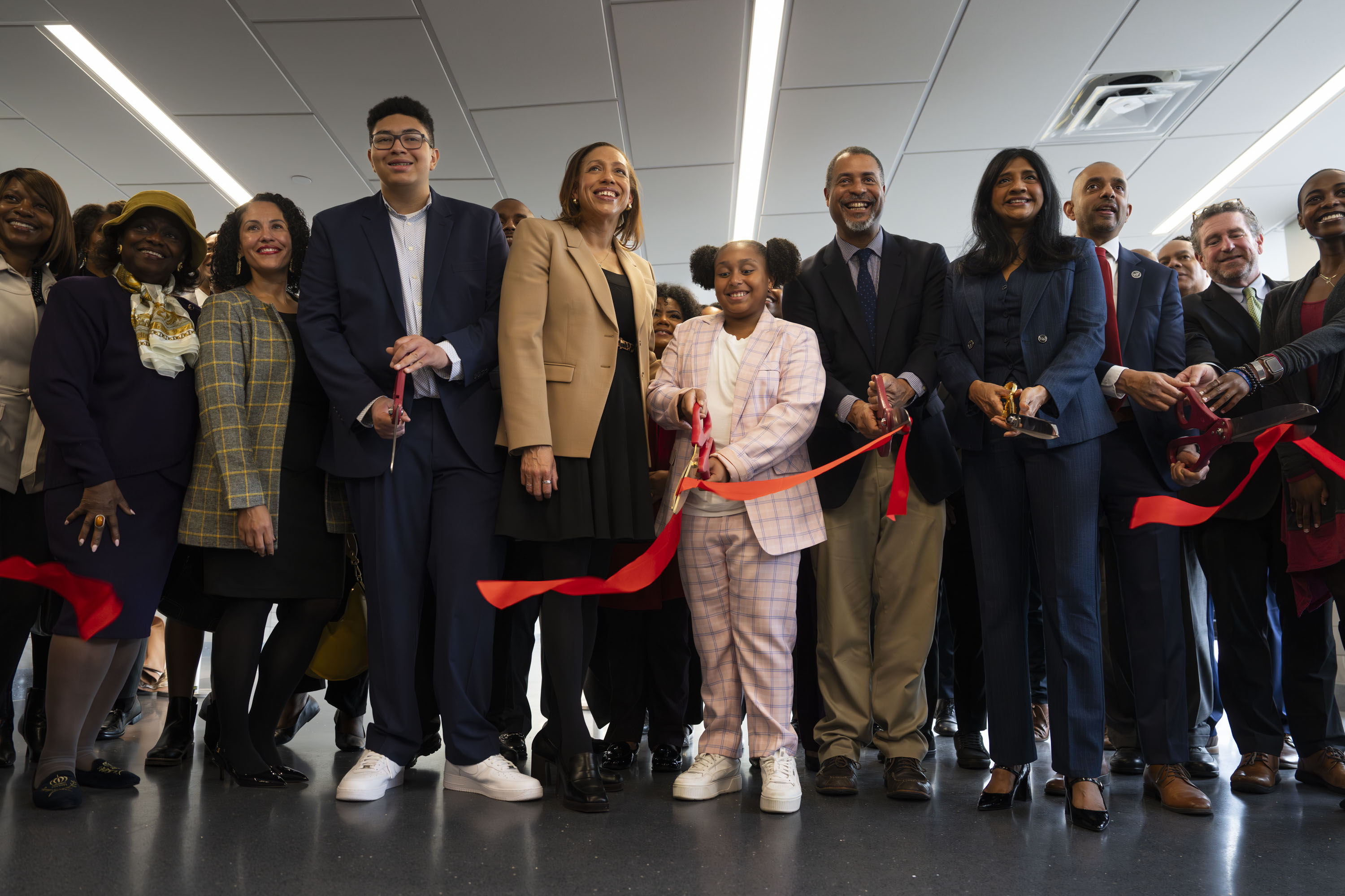 Mabel Hubbard’s descendants cut the ribbon during a dedication ceremony honoring Hubbard, the first Black woman appointed to the any bench in the state of Maryland in the 1980s. 
