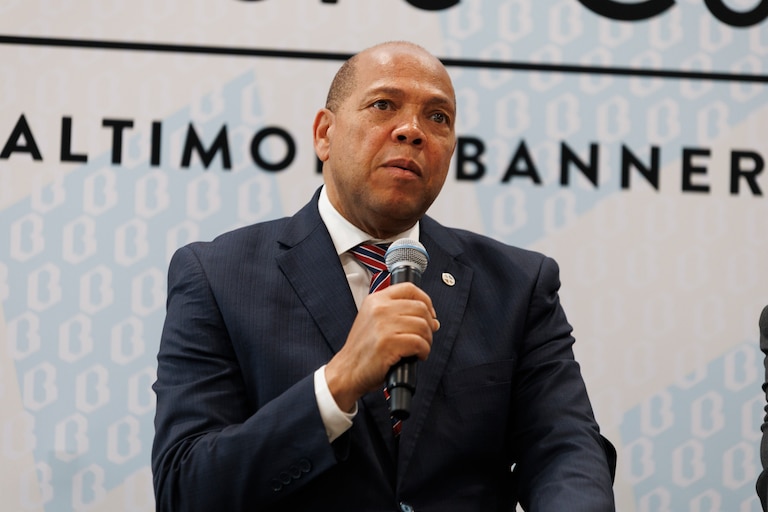 Councilman Julian E. Jones Jr. speaks during the “Baltimore County’s Affordable Housing Challenge” panel during the Baltimore Banner’s Engaging Baltimore County event at Sparrows Point Park on Tuesday, June 10, 2025 in Sparrows Point, MD